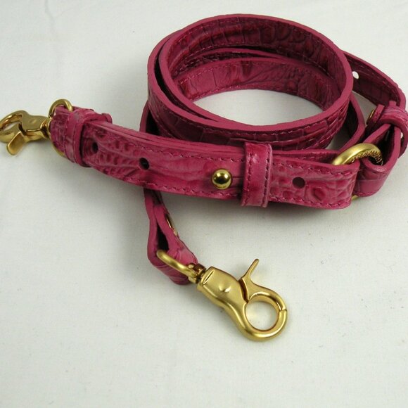 NWOT Brahmin Replacement Bag Strap Hot Pink Fuchsia Gold Hardware Leather - Picture 1 of 5